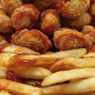 PAPAS A LA RANCESA + PALOMITAS DE POLLO