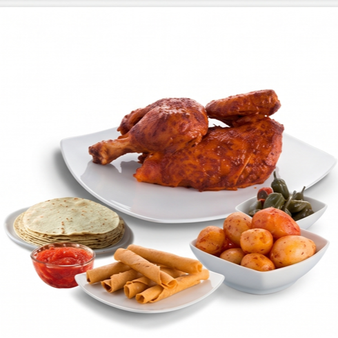 1/2 Pollo, Papas, Flautas Y Más