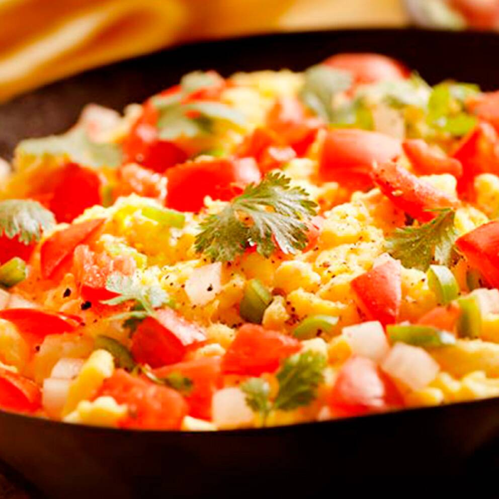 Huevos revueltos con jamon