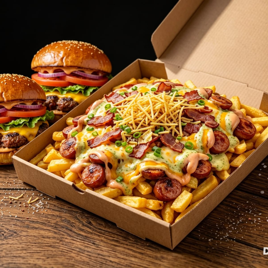 Salchipapas para 2 + 2 hamburguesas 😋😋