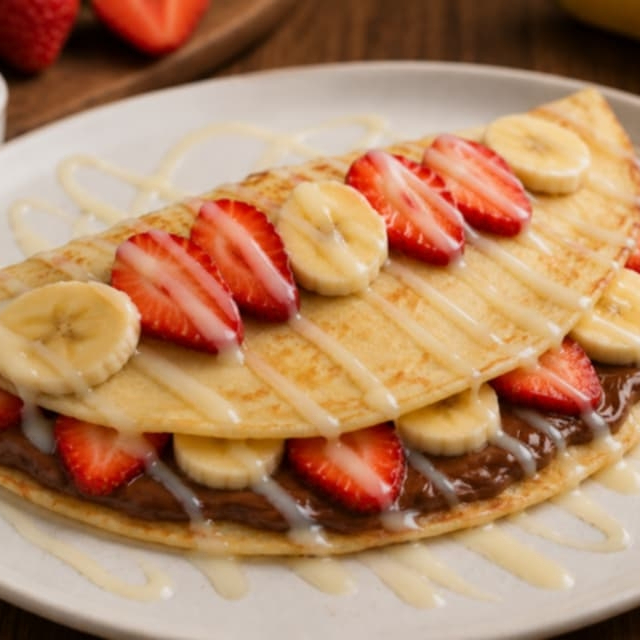 Crepas Con Fruta ( Fresa Uva Plátano)