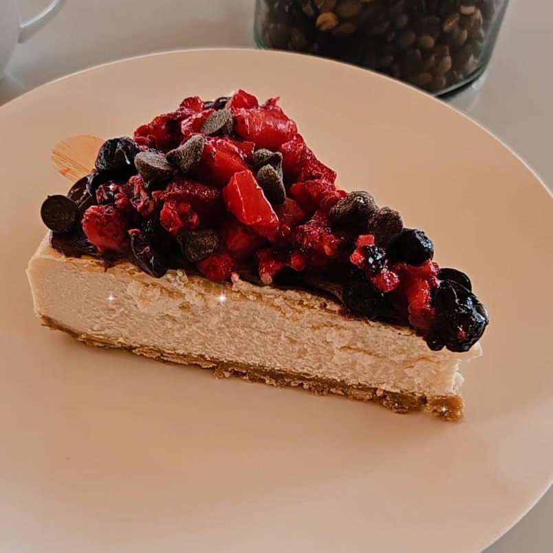 Rebanada de cheesecake