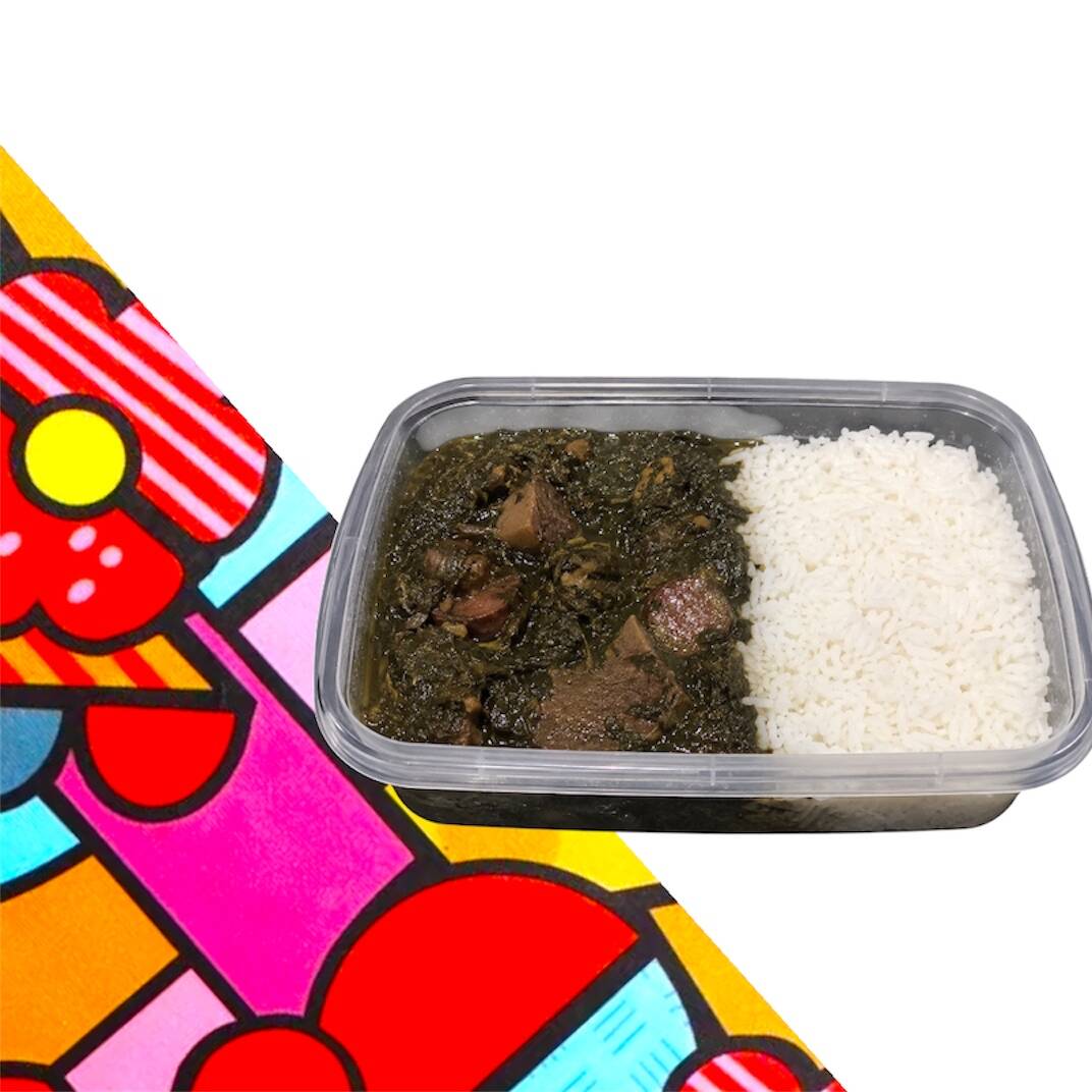 A legítima, a sagrada, a que demora mais pra fazer do que você pra comer: Maniçoba adubada e bem cozida: Contém toucinho, charque, linguiça calabresa, bacon, paio, chouriço, carnes de primeira e costelinha defumada, servida em pote retangular transparente. Acompanha arroz branco soltinho.