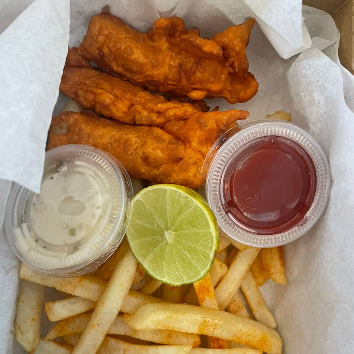 Fish and chips + Coca Cola
