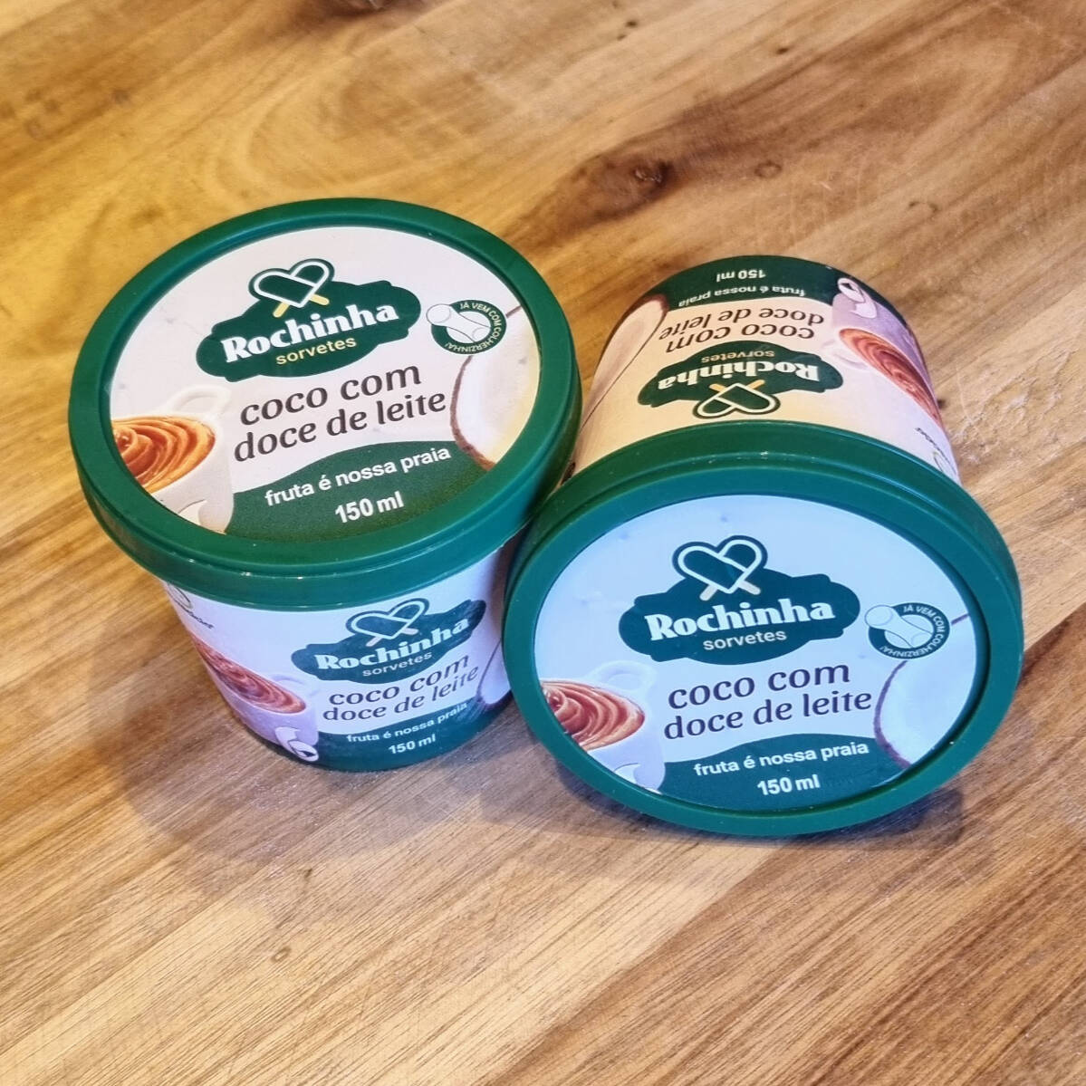 Sorvete de Coco Com Doce de Leite - pote 150ml - Rochinha