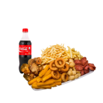 Combo Porção Hiper 1,8k Completa
(Batata frita, Polenta, Frango frito, Anéis de cebola, Mandioca, Calabresa, Batata Crinkle)
+
Coca-Cola Sabor Original 600 ml
Nao é possivel alterar a composição deste combo.