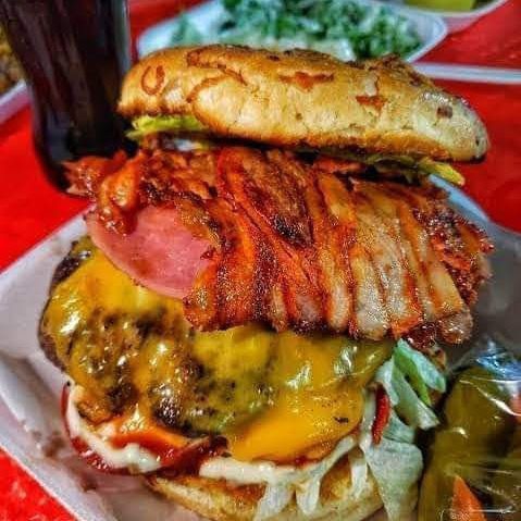 burguer con Trompo*1 + Frijoles a la Charra Cuarto