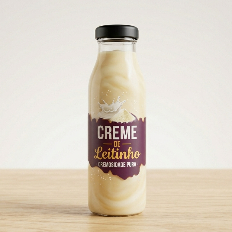 IMAGEM ILUSTRATIVA. Açaí servido em garrafa com creme de leitinho