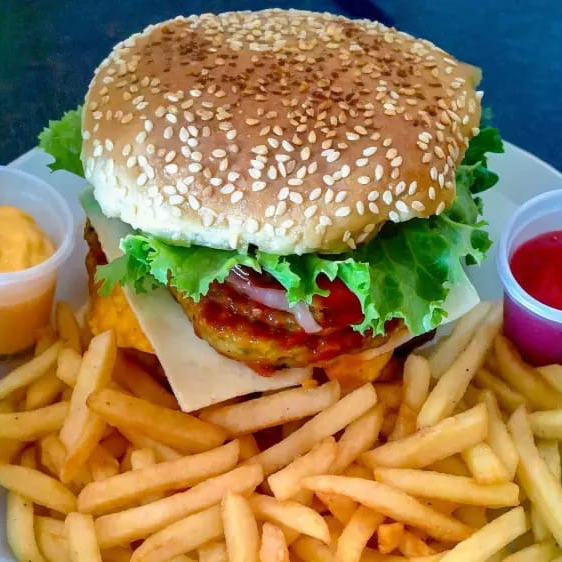 Hamburguesa Hawaiana + Papas