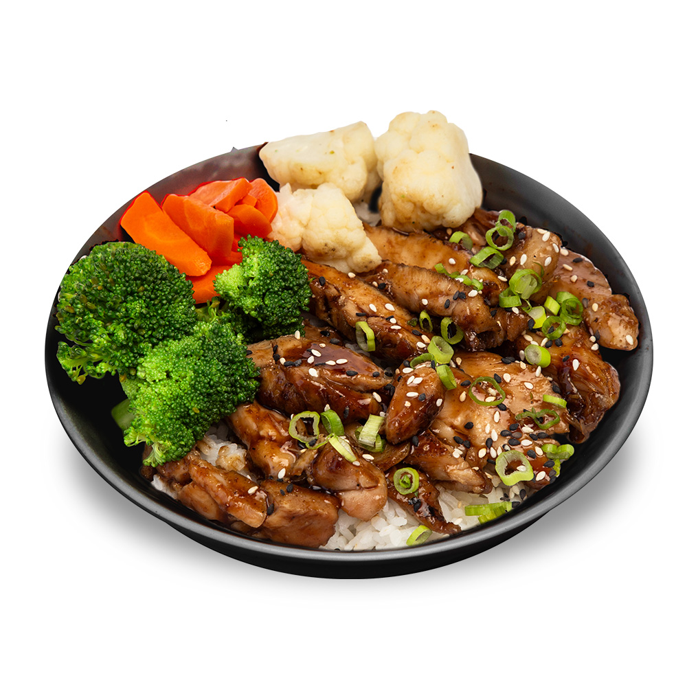 Teriyaki de Pollo Verduras Al Vapor