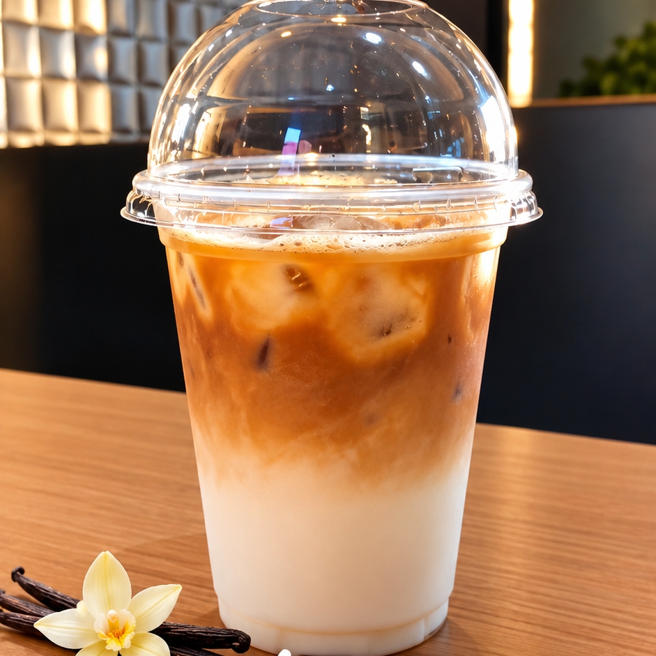 Espresso com leite frio e gelo