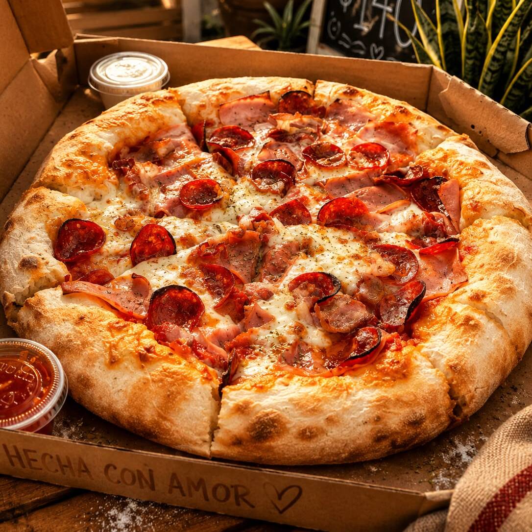 Pizza Carnivora con Orilla Rellena