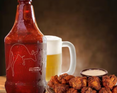 Compre uma Super Wings, porção de 15 kookaburra wings servidas com o molho blue cheese e aipo crocante, e ganhe desconto no Growler de 1l . Escolha a intensidade de picância da sua Super Wings.