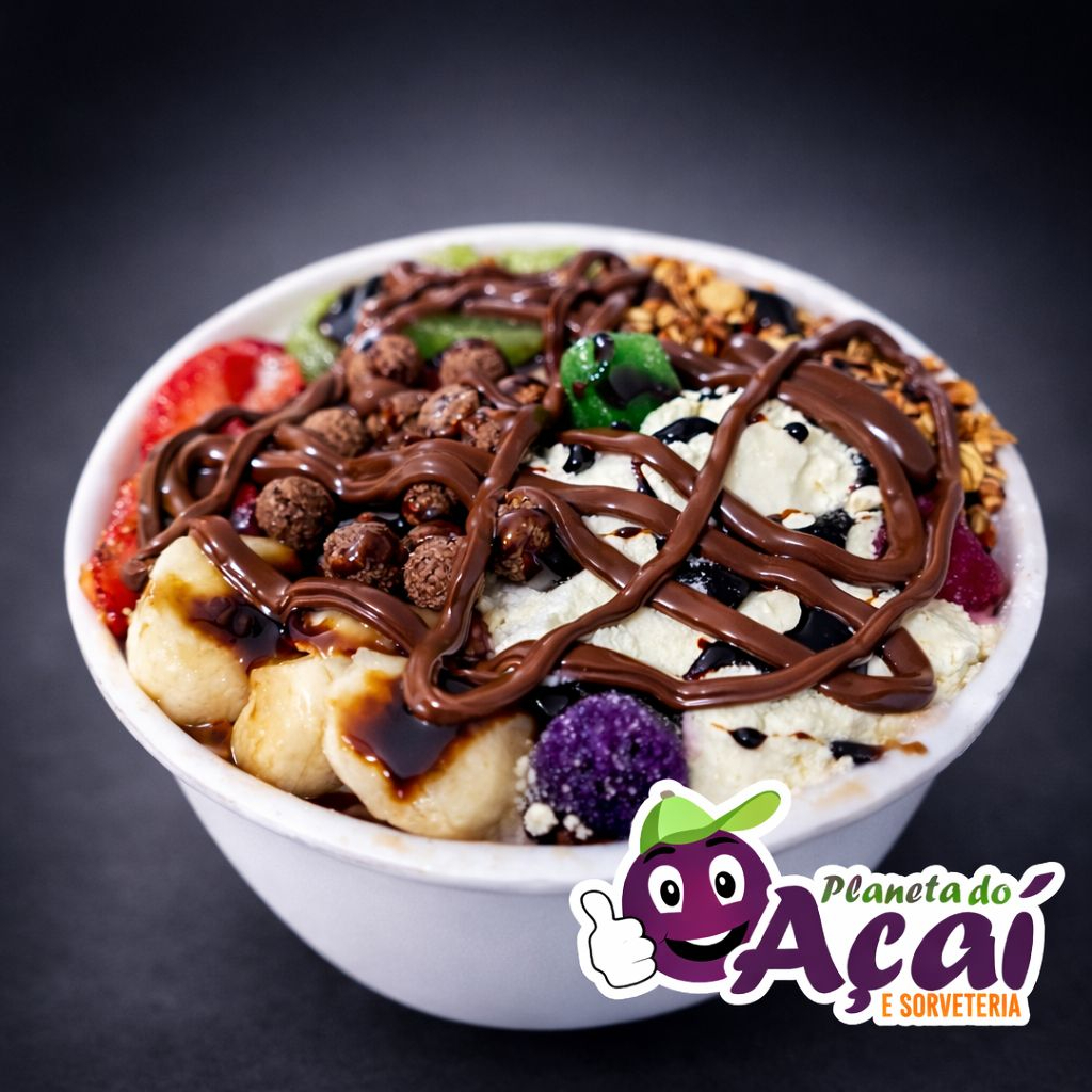 Acai De 500 Ml - Monte Do Seu Jeito Ecolha Até 5 Complementos + Calda