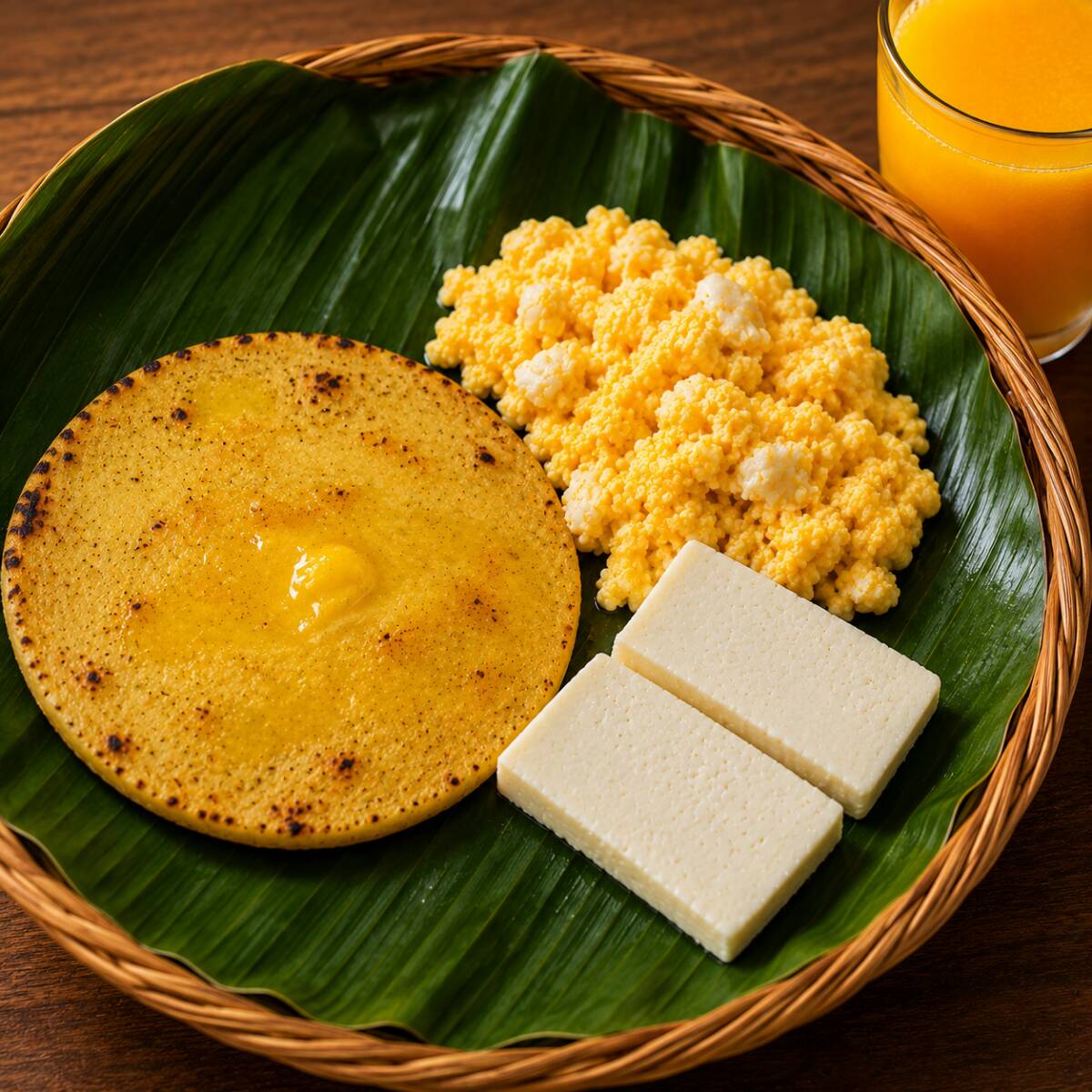 Arepa Paisa con Huevos Revueltos