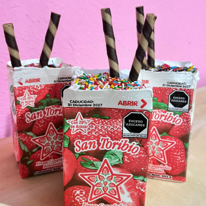 Fresas congeladas con chantilli