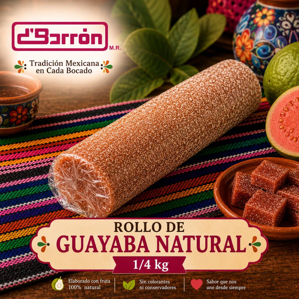 Rollo de Guayaba Natural 1/4 Kg
