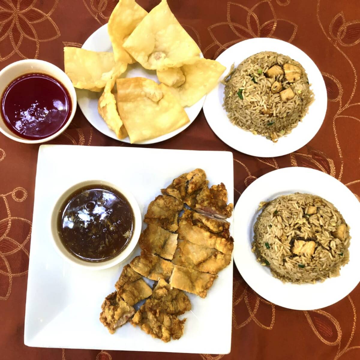 Combo Pollo Chijaukay, 2x Arroz Chaufa y 6x Wantán