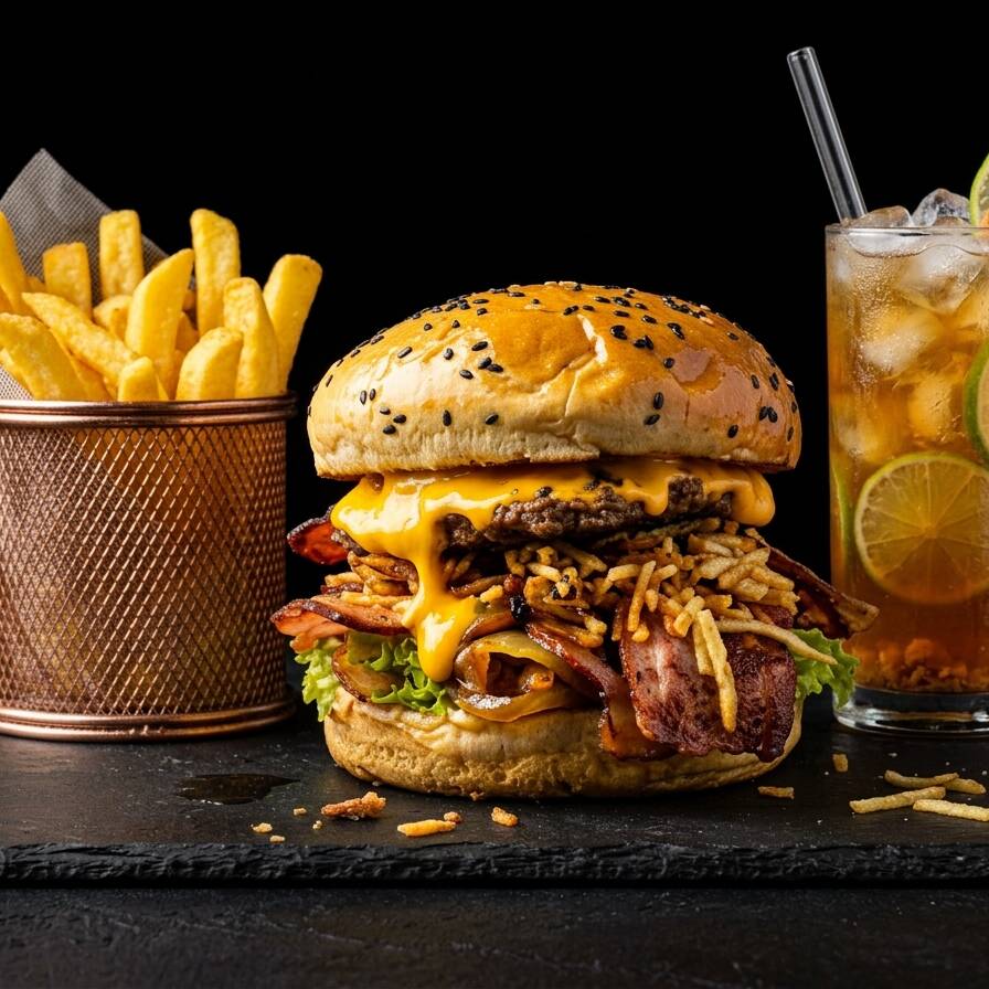 Combo Personal Burger Feid + Papas + Bebida