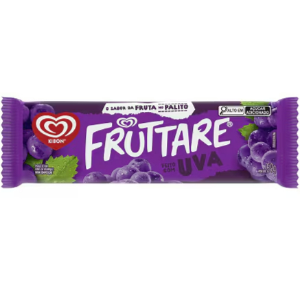 Fruttare Uva é único! Traz a experiencia genuína da uva, saboroso e geladinho. Um clássico com um sabor refrescante da fruta no palito e inconfundível! (Embalagem 59g)