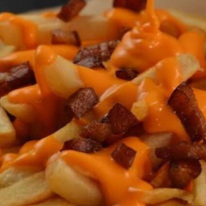 Fritas com cheeder e bacon 500g