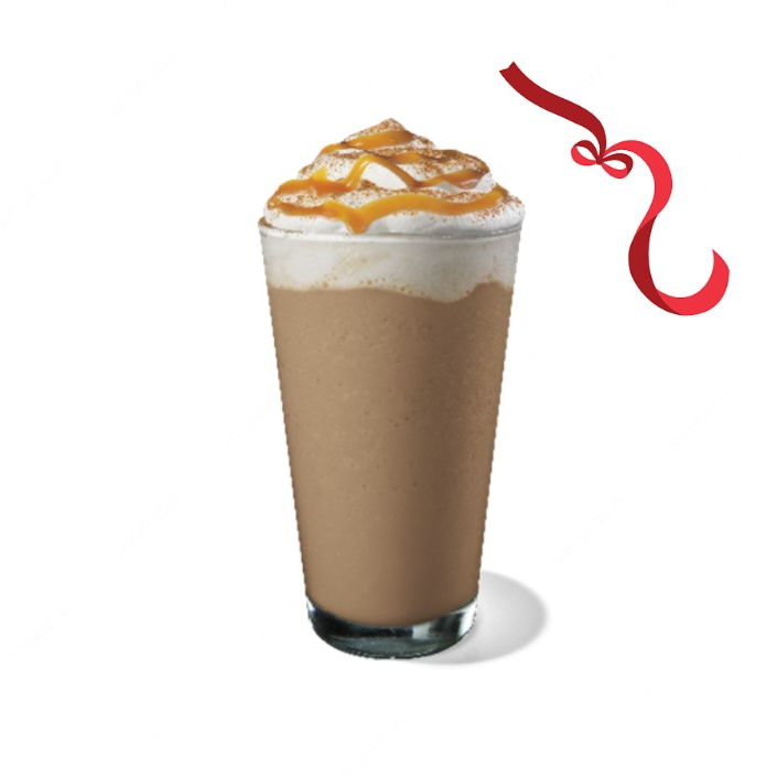 Frappuccino na base creme, leite, xarope de avelã e gelo batido. Finalizado com chantilly de baunilha, calda de caramelo e um toque de canela.
*O chantilly pode derreter durante a entrega.*