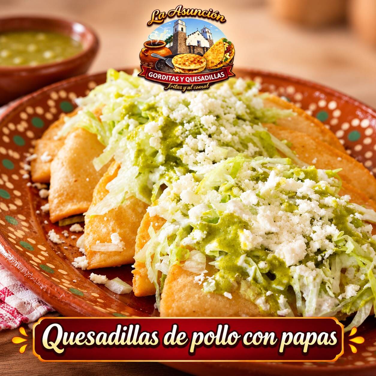 QUESADILLAS FRITA DE POLLO C/ PAPAS