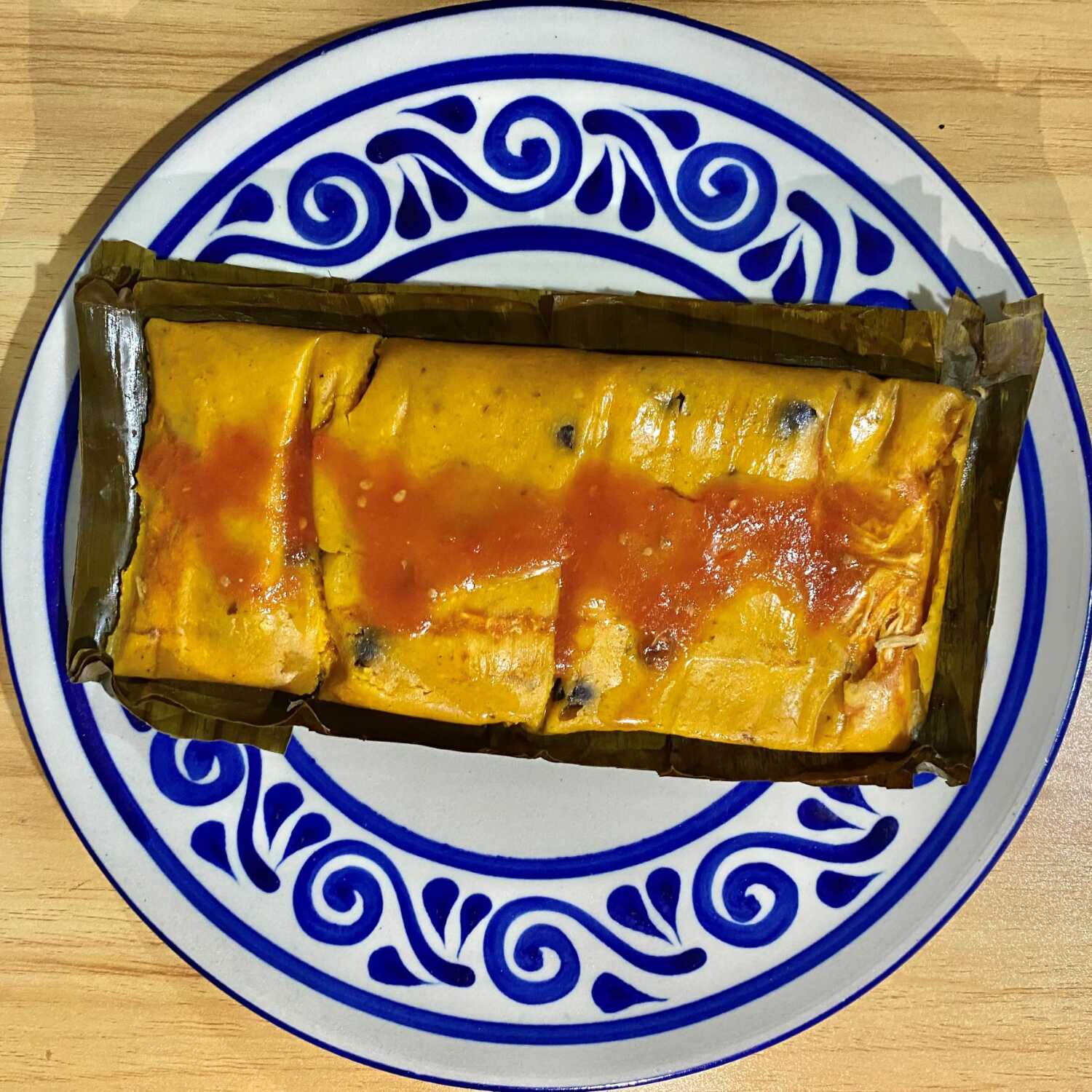 Tamal Vaporcito de Espelon con Pollo a la Leña