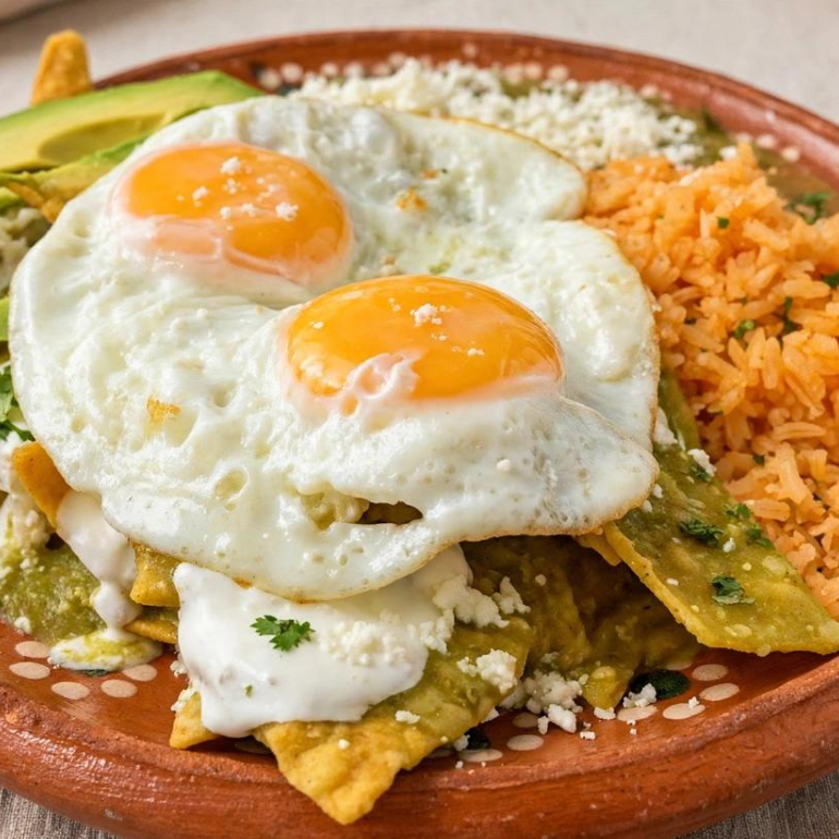 CHILAQUILES CON 2 HUEVO AL GUSTO COMBO CON TE