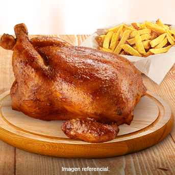 POLLO ENTERO + PAPAS + CHAUFA +CREMAS