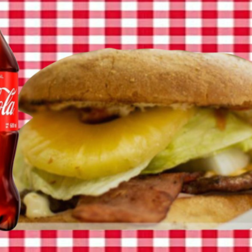 Combo Hawaiana con papas y refresco 600 ml