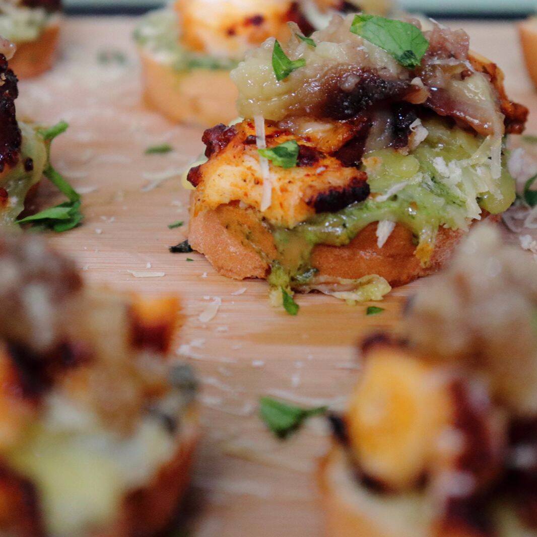 Tapas de Pulpo con Tuétano a la Rockefeller