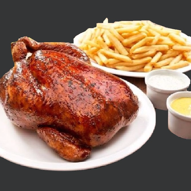 1 Pollo + papas fritas + cremas