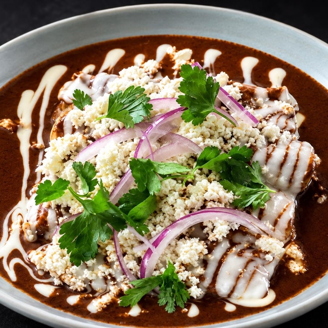 Enchiladas de Coloradito con Pollo