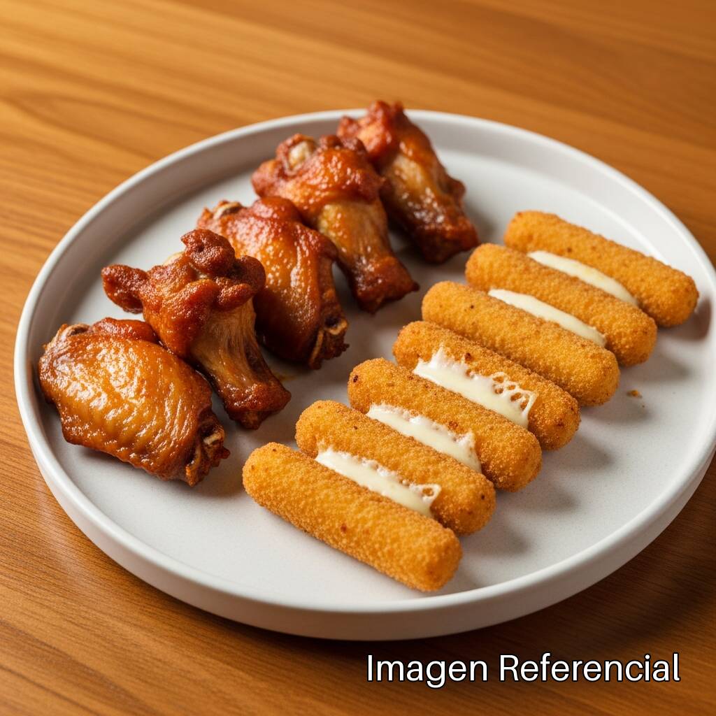 Combo Alitas & Queso Personal (6 Alitas + 7 Dedos)