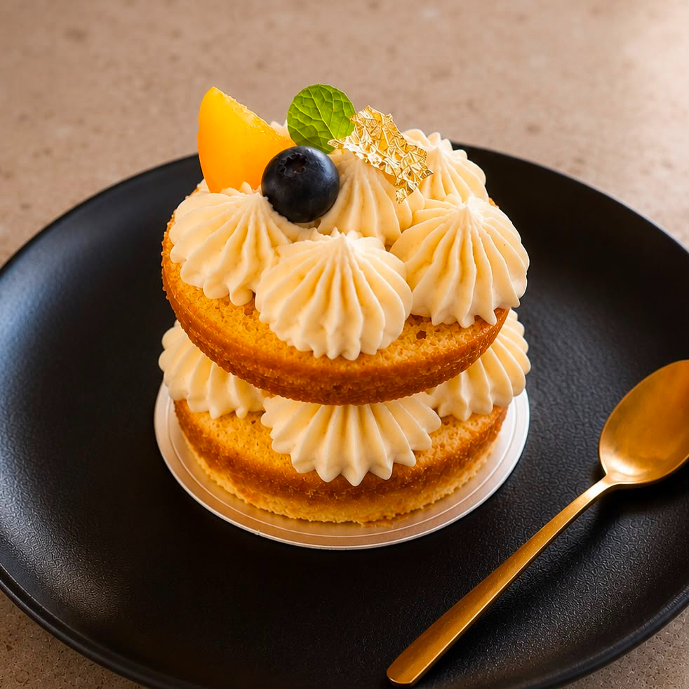 Pastel Gourmet Individual De Naranja Y Blueberries