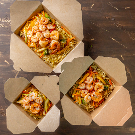 Chow Mein con Camarones