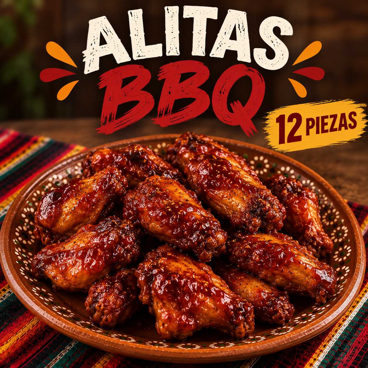 ALITAS BBQ 12 PIEZAS