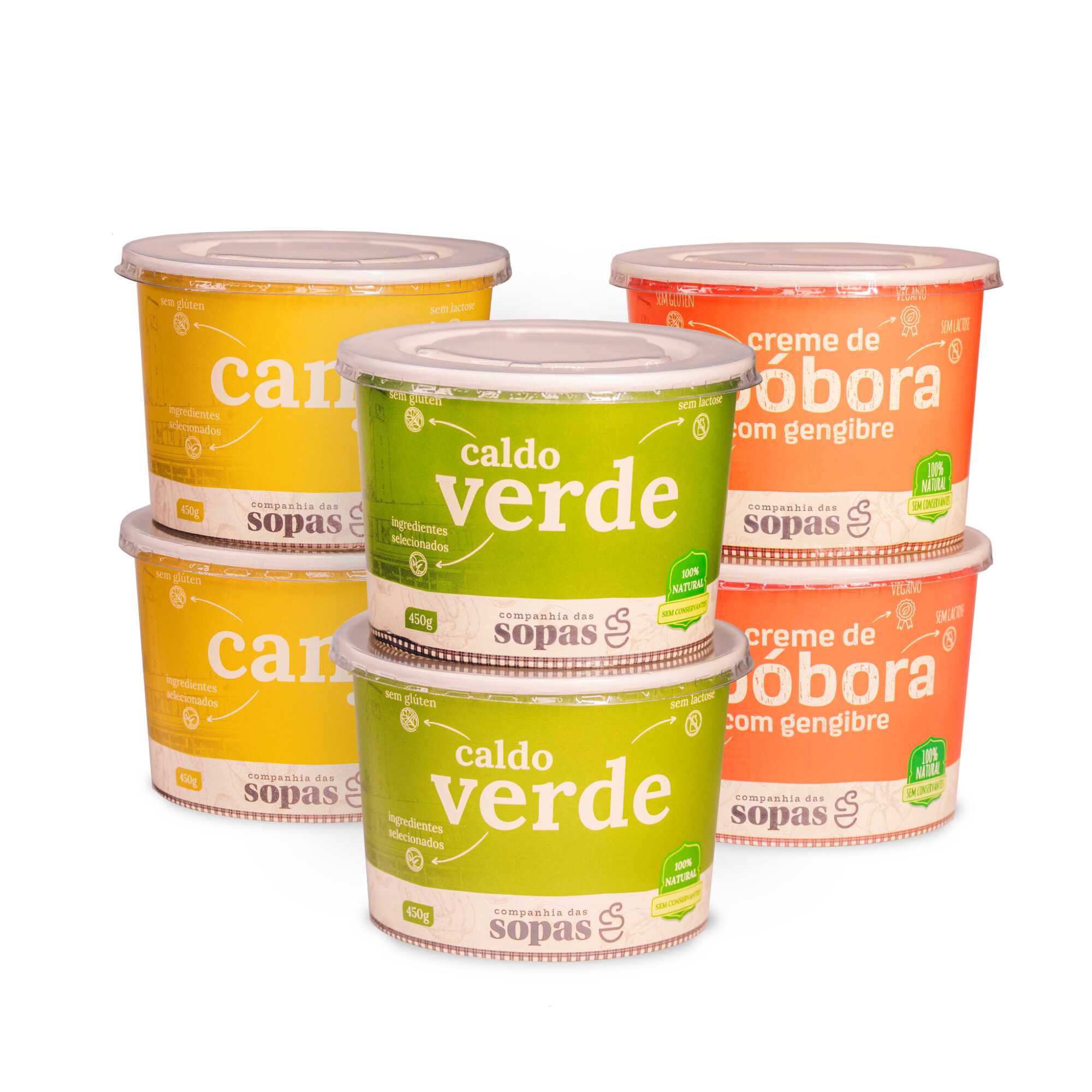 O combo perfeito de sabor e praticidade!
Escolha seis de suas sopas preferidas e tenha sempre uma opção prontinha para aquecer em casa!