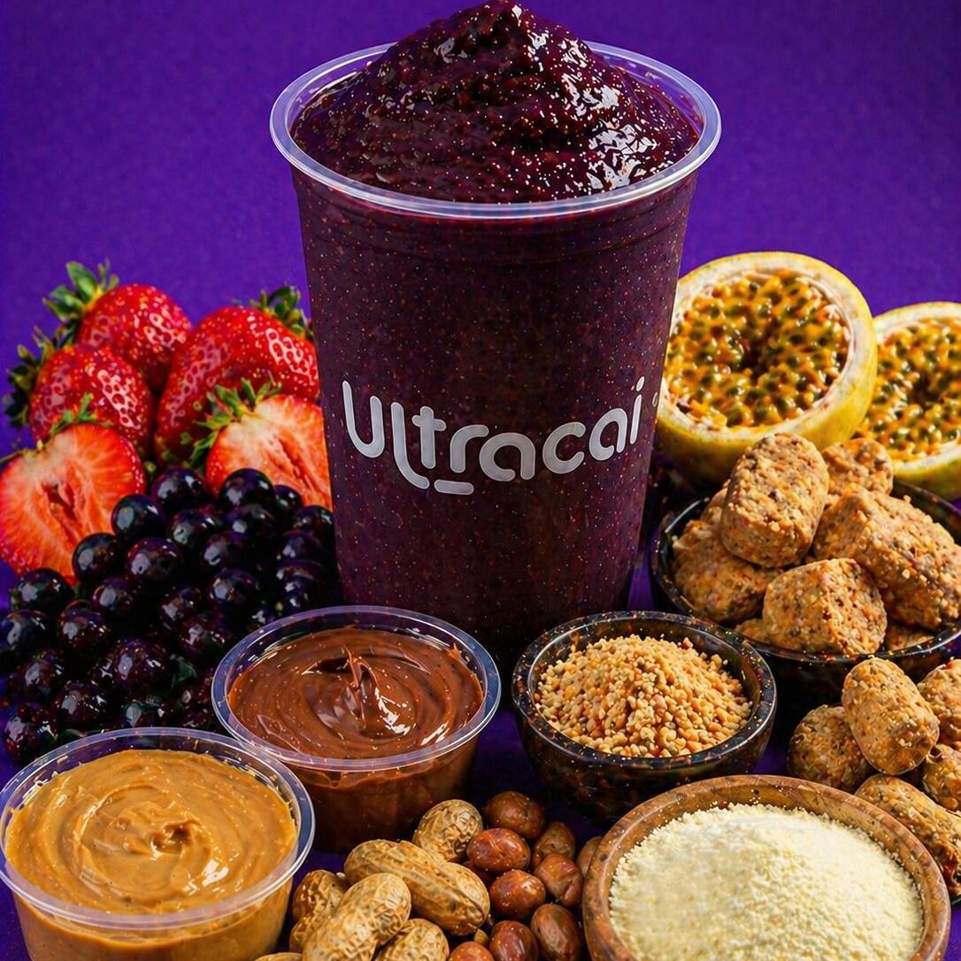 Smoothie Cremoso do Seu Jeito
A base perfeita para criar a sua combinação ideal. Nosso açaí é batido com leite integral, resultando em uma textura extremamente cremosa, aveludada e equilibrada, com o sabor marcante do açaí em destaque.
Todos os complementos escolhidos são batidos junto ao smoothie, sendo incorporados diretamente no copo, garantindo uma mistura homogênea, intensa e cheia de sabor em cada colher.
Um smoothie versátil, indulgente e feito para ser exatamente como você gosta.