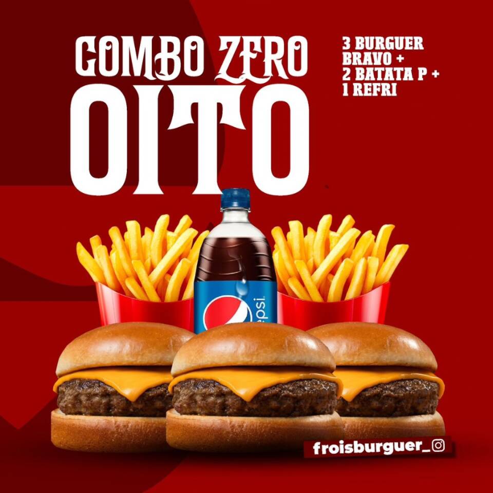 3 Bravos, 2 Batatas P, Refrigerante 1l