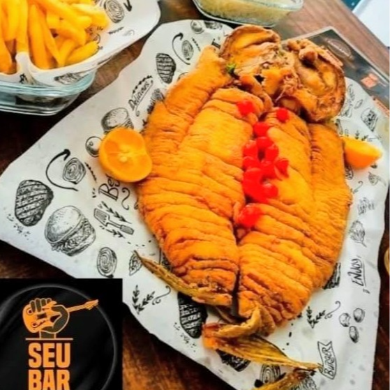 Traíra aberta sem espinho, acompanha arroz, batata frita