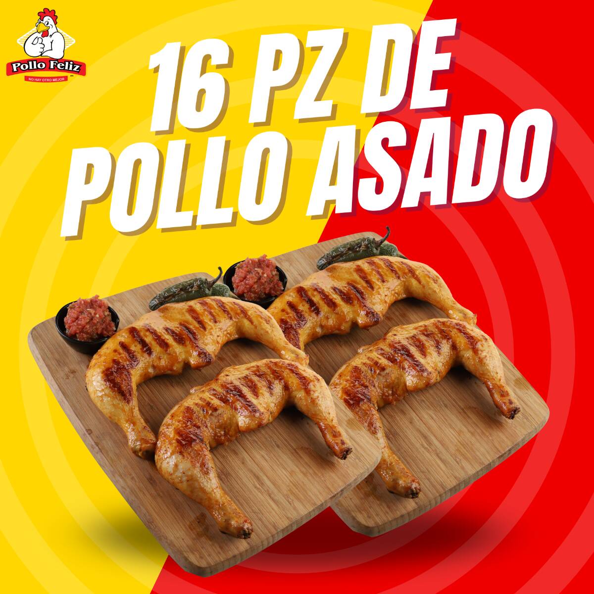 16pz de Pollo Asado al Carbón