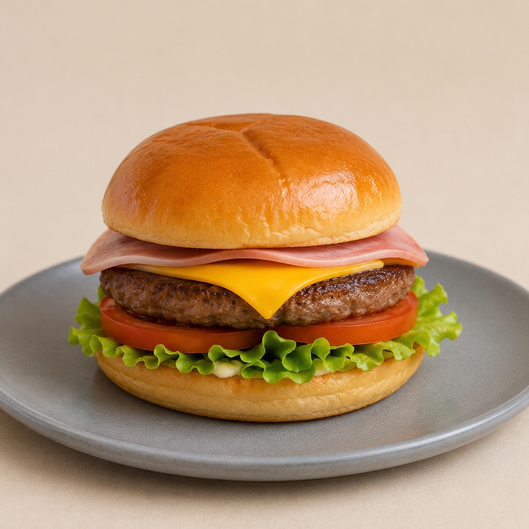 Hamburguesa Jamon y Queso