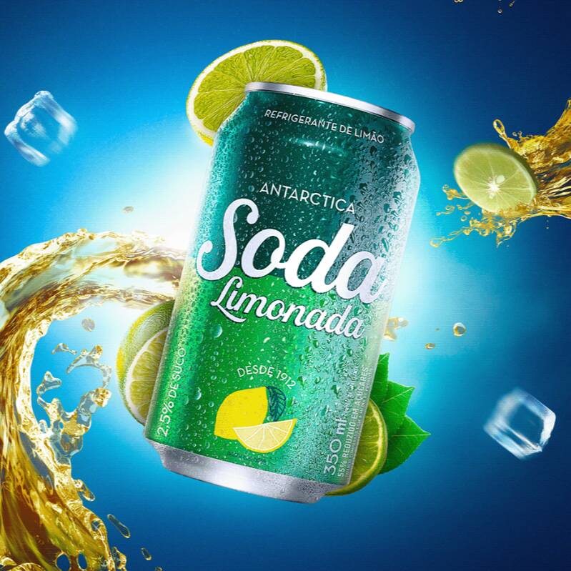 Soda limonada lata 350ml, gelada.