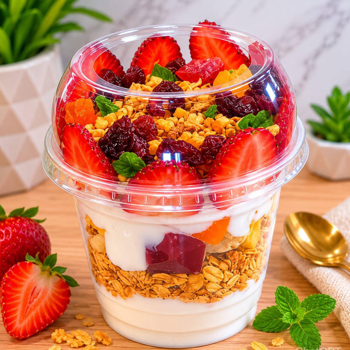 Vaso de Yogurt con Fruta de 16 oz