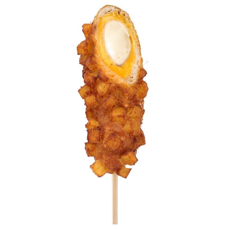 Corndog Mozzarella y Cheddar más Tp. Camote