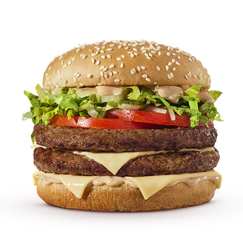 Os novos sanduíches contêm dois hambúrgueres de carne 100% bovina. O peso total da carne in natura (somando-se os dois hambúrgueres) aumentou em 51,7%-77,6g, passando de 150g para 227,6g, em comparação com o peso total de carne in natura (um hambúrguer) presente nas versões anteriores. Composto pelo icônico molho tasty, queijo processado sabor emental, tomate, alface, cebola, tudo isso no pão com gergelim