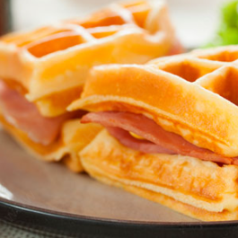 Waffles con Jamón 3 pzas