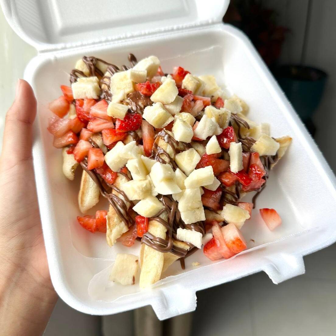 Waffle de Fresa y Plátano
